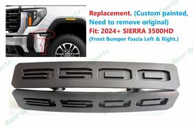 86578374 Auto Matte Black Front Bumper Fascia Fender 3500 Emblems 2024 Gmc Sierra 3500hd