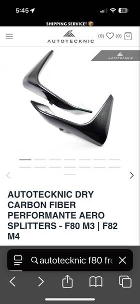 Bm-0017 Autotecknic Carbon Fiber Performance Style Front Splitters F80 M3 F82 M4
