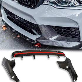 12120lq021 Autovantage Lq095 Used Real Carbon Front Bumper Spoiler Splitter Fins Lip Fit For Bmw F90 M5 18-20