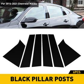 Ito-bzt-69852 Aux Motorcare For 16-21 Chevrolet Malibu Black Pillar Post Door Trim Cover Kit Car Accessories