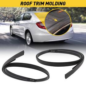 74306-tr0-a12 Auxito A Pair Black Roof Trim Molding Kit Lh&rh For 2012-2015 Honda Civic Sedan 4-door