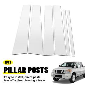 Bzt-titan-04-15-6c Auxito Chrome Pillar Posts For Nissan Titan Crew Cab 2004-2015 Door Trim Window Cover