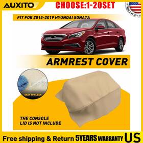 Fsxp-soanta-15-19m Auxito For Hyundai Sonata 2015 2016 2017 2018 19 Beige Leather Console Lid Cover 1-10x