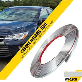Fzjt-c-5m-0.6cm Auxito 5m Car Edge Door Window Guard Chrome Molding Trim Protector Strip Tape For Suv