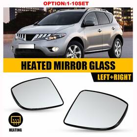Jrhsj-murano-09-14 Auxito Pair Left Right Heated Mirror Glass With Backing Plate For 2009-2014 Nissan Murano