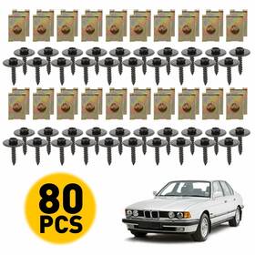 Auxito Kk-40pcs 2 80x Screw Body Engine Fender Bumper Retainer U Nut Clips Gasket Kit Fastener