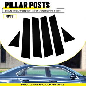 Pp-11-19-passat Auxito 6pc For Vw Passat Sedan 2011-2019 Black Pillar Posts Door Window Cover Trim Set