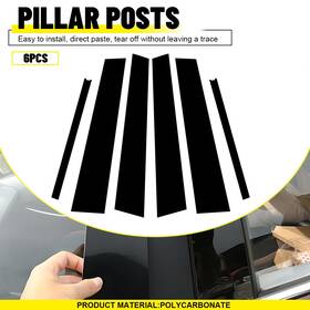Pp-equinox-18-24 Auxito For 2018-2024 Chevy Equinox Glossy Black Pillar Posts 6pcs Set Door Trim Cover
