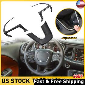 Savadicar2019087527 Auxito 2x Carbon Fiber Steering Wheel Cover Trim For Dodge Challenger Charger Durango