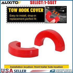 Tckg-silverado-07-24r Auxito For 07-24 Chevy Silverado 1500 Red Front Bumper Tow Eye Hook Cover Caps 1-5x