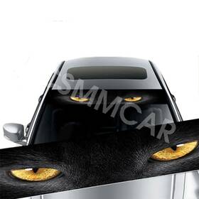 Fd65686 Bcsmmcar Sticker Yellow Eye Leopard 3d Sunshade Decals Diy Decor For Car Front Windshield