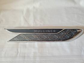 3se821274h Bentley 2022 Flying Spur W12 Continental Right Mulliner Fender Badge Emblem