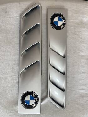 51138397506 Bmw Z3 Roadster Hood Fender Vent Grille Trim Set 96-02 Silver Oem Paint 354/7
