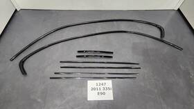 7220187 Bmw 07-11 Oem E90 Black Gloss Shadow Line Frame Molding Door Window Trim Set