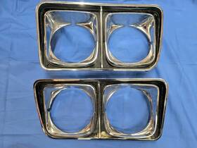1236098 Buick 1971-1972 Riviera Rh Lh Pair Headlight Bezel 71 72 Chrome Trim Gs