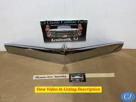 1618459 Cadillac 81 Seville Chrome Hood Lip Molding Trim With Black Spacer Filler Panel