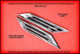 25851106 Cadillac 2008 2009 2010 Cts Chrome Rh And Lh Fender Vent Emblem Badge Trim Set Oem