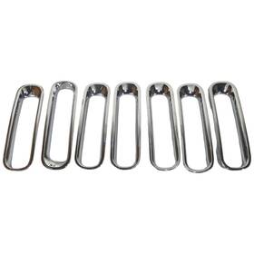 Huamao2019ab08b202004380 Cherocar Jeep Wrangler Chrome Front Grille Inserts Grill Cover Trim For 2007-2017 Jk