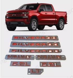 84300958 Chevrolet Fender Rear Hood Black Red Silverado Lt Duramax 6.2l Emblem 2019-2023