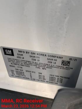 Chevrolet Truck 42810529 Trailblaz 2023 Door Moulding Front 11064544