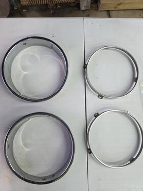 55075047 Chrysler 55075047/46 Fits 1997-2006 Jeep Wrangler Tj Pr Headlamp Headlight Chrome Bezels