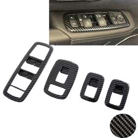 Cbk-int-7940-cf Cobra-tek For 19-24 Ram Interior Window Switch Cover Gloss Carbon Fiber Print Abs Plastic