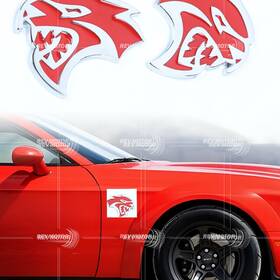 68505221aa Fit For Durango Srt Hellcat Left And Right Fender Badge Emblems Nameplate Universal Chrome Red