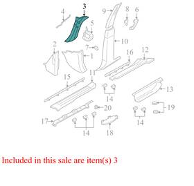 2l1z7803598aac Ford 2003-06 Expedition Fr Body A-pillar Interior Trim Panel Oem