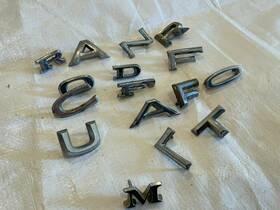 C4db-6240282-f Ford Lot Of 16 Letters Chrome Emblems Badge Nameplate Galaxie 1964-1970