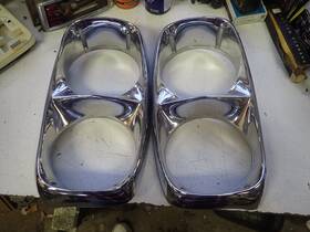 C6ab-13052-a Ford Nice Original 1966 Galaxie Headlight Bezels Pair 2 Lh And Rh