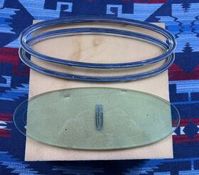 D7lb-65291a32-bwa Ford 70s 1977 1978 1979 Lincoln Mark V Oem Opera 1 Window 2 Bezel Oval Glass