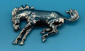 E3zb-16c144-aa Ford 1983 Mustang Chrome Inch Bucking Horse Pony Badge Emblem