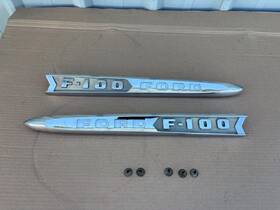 C1tb-9121012 Ford F100 1961 1962 Truck Hood Emblem Trim Spear Badges 61 62 F-100