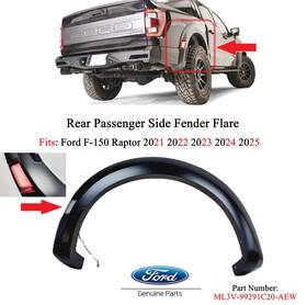 Ml3v99291c20aew Ford F150 Raptor 2021-2025 Rear Right Fender Flare Wheel Arch Molding With Light