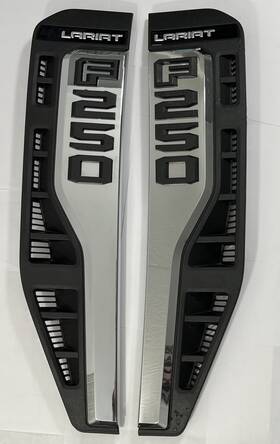 Pc3b-p000a72-acgsmas Ford Oem F-250 Lariat Chrome Fender Vent Badge Set L&r Pc3b-p000a73