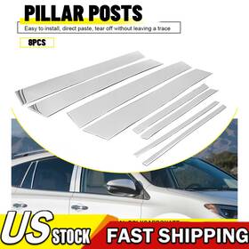 Eb88 Foryourcar2023 8pcs Pillar Post Cover Trim Steel Chrome For Toyota Rav4 2013 2014 2015-2018