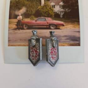 Gcm-aex-w97-tle Gbodyparts Nose Monte Carlo Metal Front Fascia Shield 1977-78 Knight Emblem Gm Pegs
