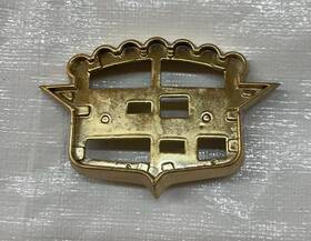 1458433 General Motors 1952 1953 Cadillac Trunk Ornament Emblem Gold Crest Backing Plate Badge Molding