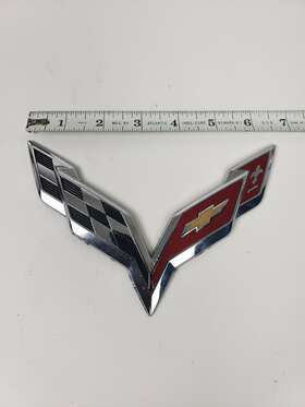 23168615 General Motors 2014-2019 Chevrolet C7 Corvette Cross Flags Rear Emblem Chrome Gm Oem