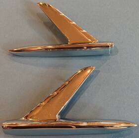 3706591-3706592 General Motors 1953-1955 Corvette Side Gullwing Trim #3706591 Lh And #3706592 Rh - Rechromed