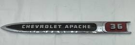 3753127 General Motors 1959 Chevy Apache Truck 36 Fender Emblem Pickup Chrome Ornament Trim Molding