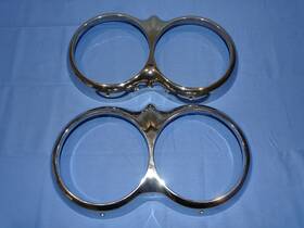 3779239 General Motors 58-60 Chevy Corvette Head Light Bezels Lamp Buckets Trim