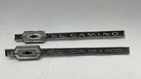 4412514 General Motors 64 Chevy El Camino Bed Side Emblems Rear Quarter Panel Ornament Bowtie Nameplate