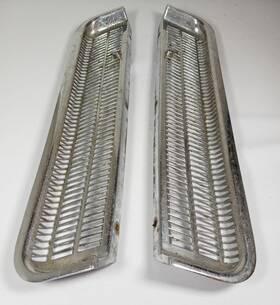 4881985 General Motors Pair Of 63-65 Buick Riviera Cowl Screens Vents Oem W Windshield Washer Nozzles