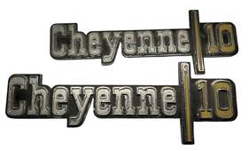 6273131 General Motors Cheyenne 10 Front Fender Emblem 1973-1974 Chevy Truck Oem 2x