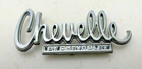 9728248 General Motors 1974 1975 Chevelle By Chevrolet Trunk Lid Emblem Rear Trim Molding Badge