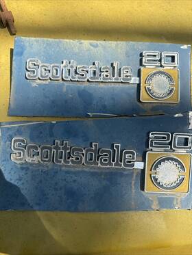 349691 General Motors / Oem 1973 - 1980 Chevy Truck Parts Scottsdale 20 Emblems Badges Trim Original Vintage
