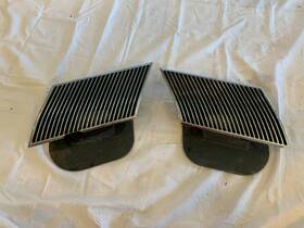 1387506 Gm Buick Skylark Gs Chrome Louvers And Under Hood Plates Pair Fiberglass Backing