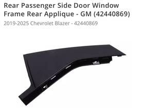 42440869 Gm 2019-2025 Chevrolet Blazer Rear Right Door Window Rearward Applique Molding Oem