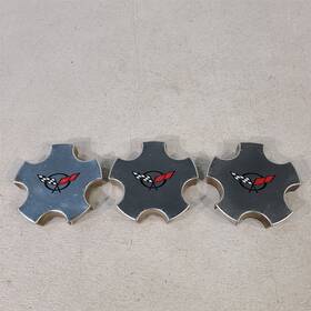 9593475 Gm 97-04 Corvette C5 Polished Wheel Center Caps Oem 3 Aa7196